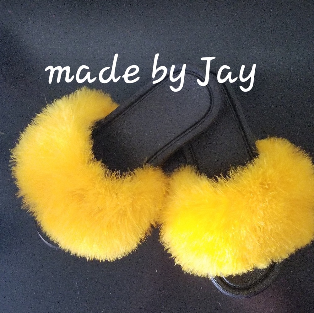 Furry feather slides
